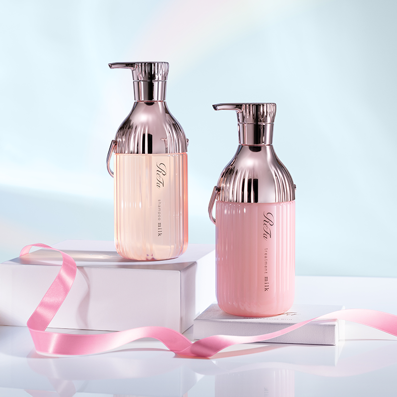 【ReFaギフトラッピングセット S】リファミルクプロテインシャンプーピンク & トリートメントピンク セット