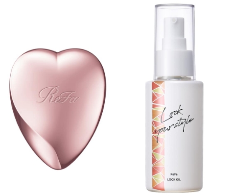 ReFa HEART BRUSH + Refa LOCK OIL