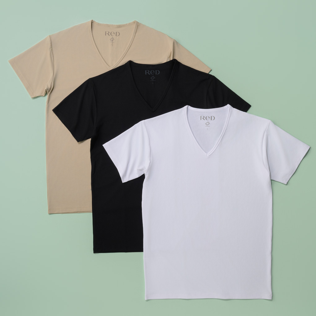 【男性用】 Vネックインナー半袖