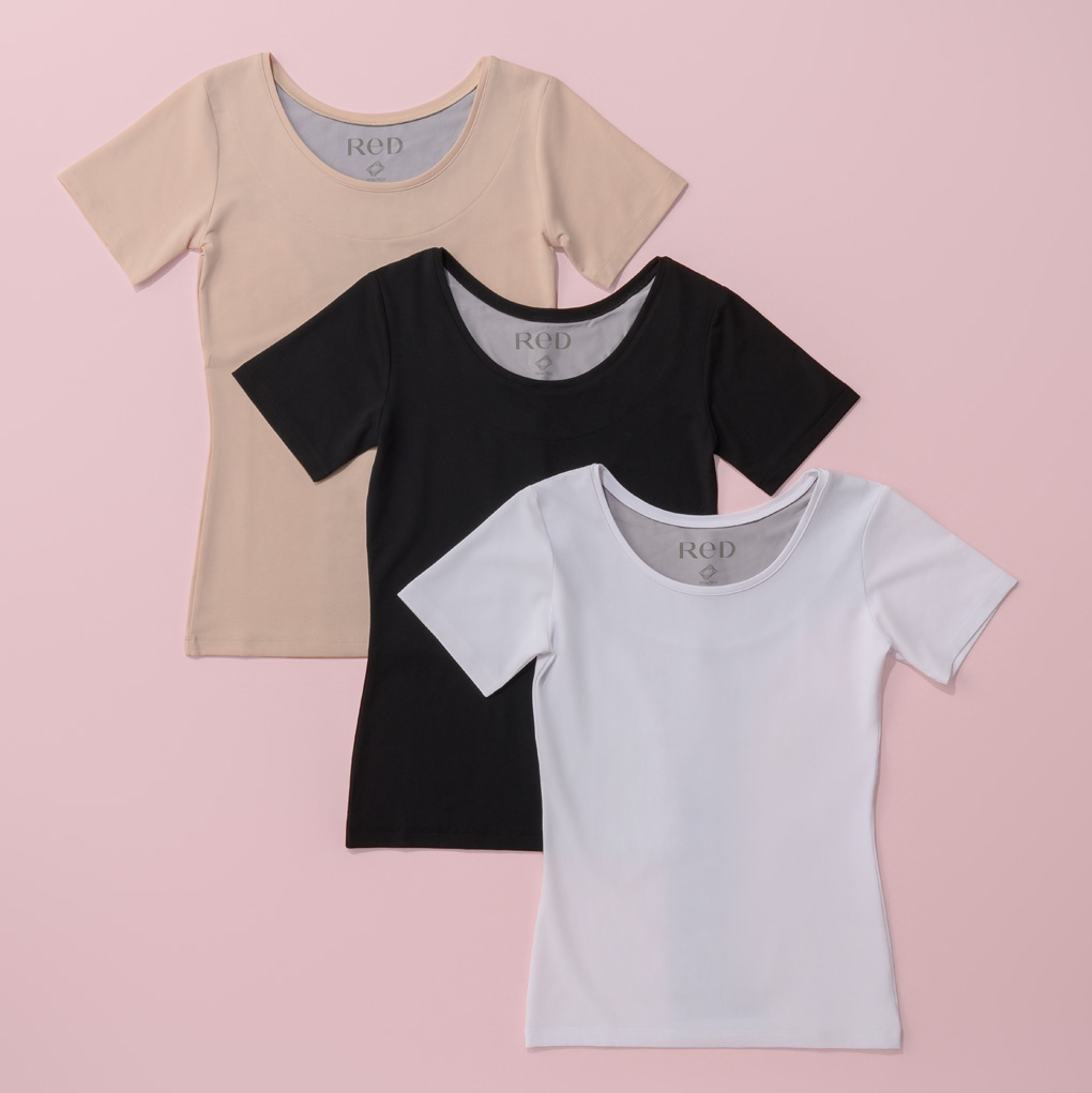 【女性用】 肩コリ改善  Uネックインナー半袖