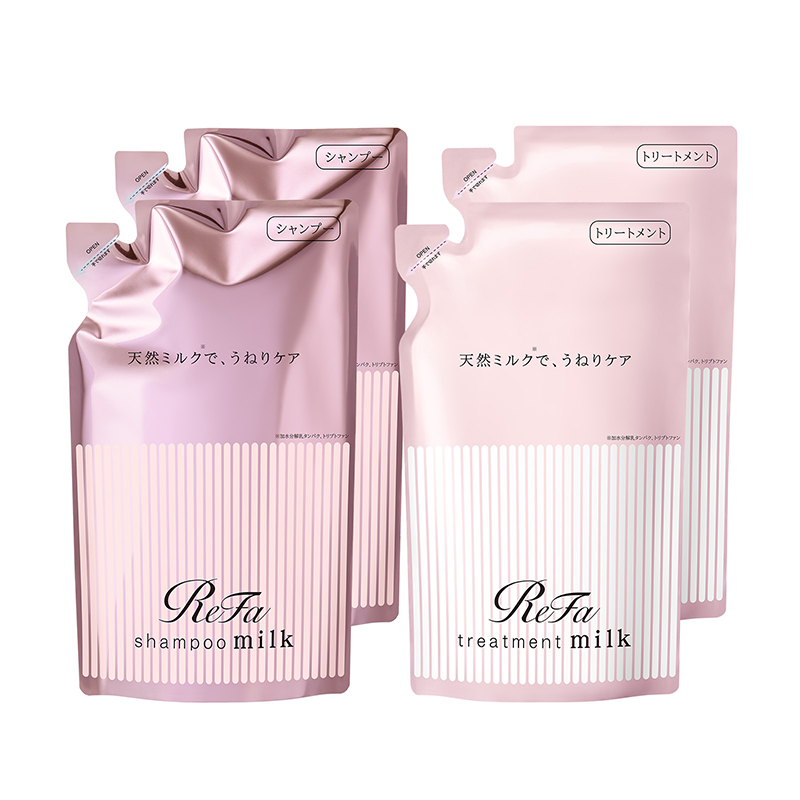 リファミルクプロテインシャンプー & トリートメント ×２（詰め替え用）ピンク※送料無料