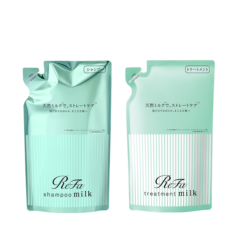 リファミルクプロテインシャンプーストレート ＆ リファミルクプロテイントリートメントストレート（詰め替え用）